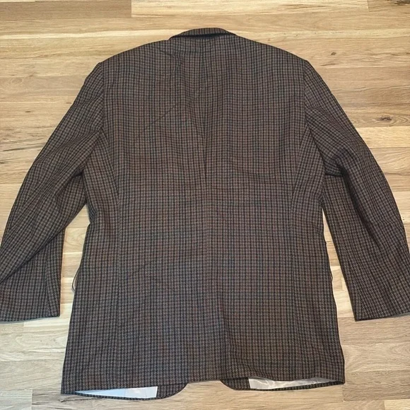 Vintage Oscar de la Renta Tan Wool Cashmere Blend Satin Lined Blazer Men’s 42L
